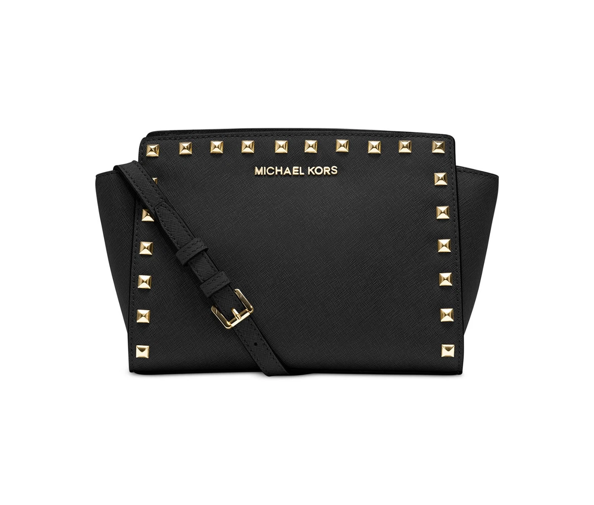 Michael Michael Kors Selma Medium Studded Saffiano Messenger