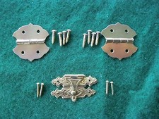 SMALL HINGE AND LATCH SET WITH FASTENERS, LOT OF 50 SETS MADE IN USA