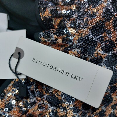 Anthropologie Othilia Gold-Black Sequin Mini-Dress Size S NWT | eBay