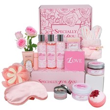 Valentine's Day Gifts for Her, 16Pcs Rose Spa Bath  Body Care Set with Bath Bom