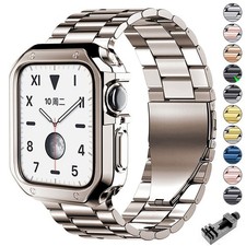 Stainless Steel Band TPU Case For Apple Watch Ultra Series 11 10 9 8 7 6 5 4 3