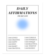 Inspirational Daily Affirmations Poster Wall Art for Self Love
