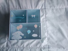 Sanrio Cinnamoroll Blue Desk Organizer Three Compartment Storage Box