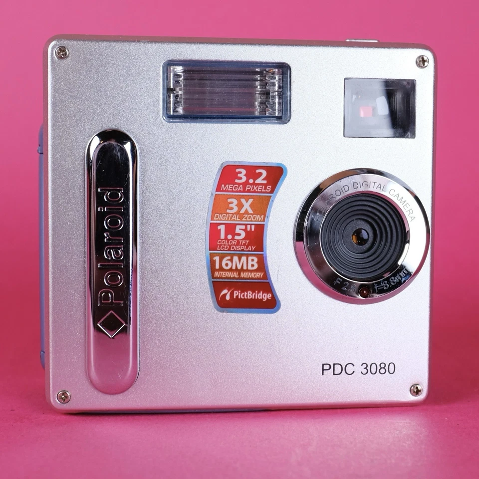 Polaroid PDC 3080 3.2MP Digital Camera Silver Tested Good Condition & Extras - Image 3 of 4