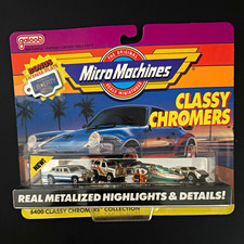 Rare Galoob Micro Machines Classy Chromers 6400 3 Diecast w/ License Plate