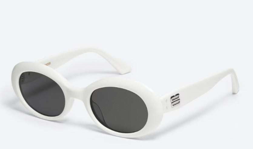 Gafas de sol suaves Monster La Mode W2 blancas/negras con estuche nuevas
