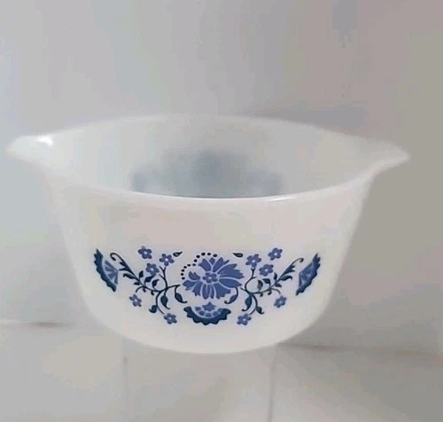 Vtg PYREX Blue Willow Casserole Dish 1qt #473 Cottage Core USA OVENWARE