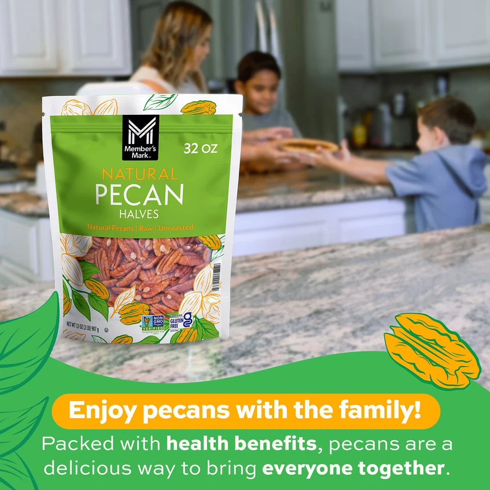 2 упаковки - Member's Mark натуральные половинки пекана (2 фунта) - Бесплатная доставка - Изображение 3 из 4