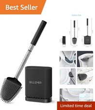Flexible Silicone Toilet Brush and Holder - Compact Design for Stylish Bathrooms