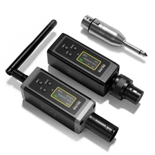 UHF Wireless XLR Transmitter and Receiver with Antenna, 200ft Range, Wireless...