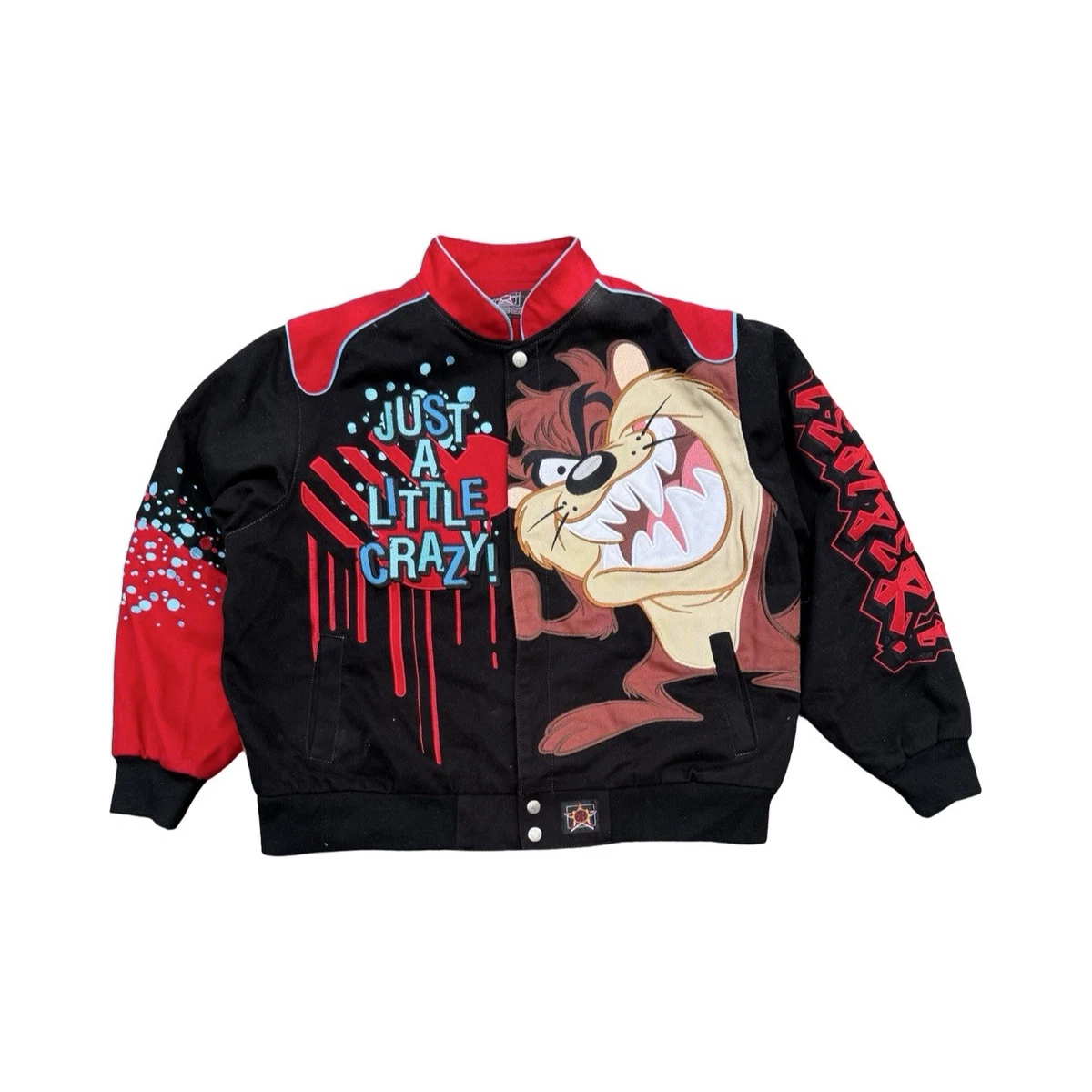 Looney Tunes TAZ 総柄 ジャケット Y2K ルーニーテューンズ Preços baixos em Looney Tunes Preto Casacos, jaquetas e Coletes