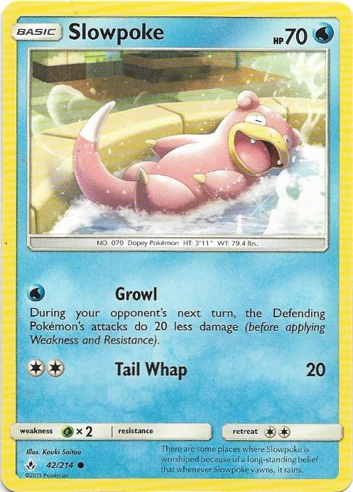 Slowpoke 42/214 Common Unbroken Bonds Pokemon Near Mint