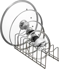 FLSEPAMB Lid Organizer Pot Lid Organizer 10-Tier Pot Lid Rack Holder Suitable fo