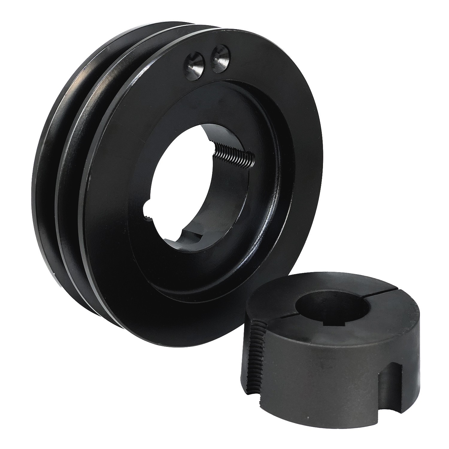 Poulie SPA 2 gorges DP 100mm arbre 38mm moyeu 1610 pour stopper le patinage des courroies de pompe
