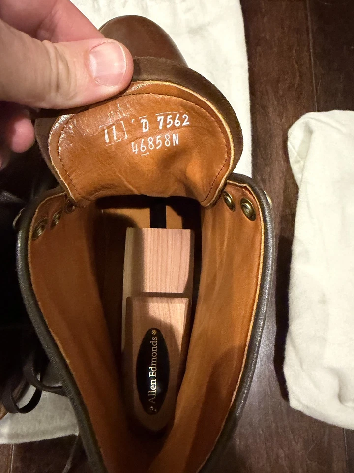 Allen Edmonds Higgins Mill 男式 11 码棕色皮革带鞋树和包 — 第 4/4 张图片