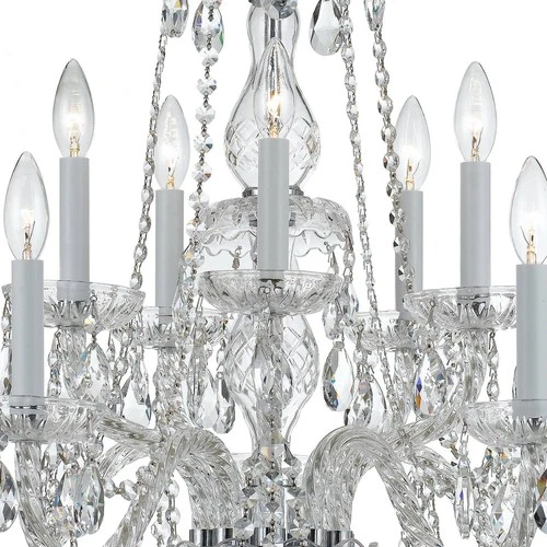 Traditional Crystal 26"W Polished Chrome 10-Light Chandelier - Picture 4 of 5