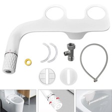 6mm Ultra-Slim Bidet Sprayer Toilet Dual Nozzle Fresh Water Wash 1/2" T-Adapter