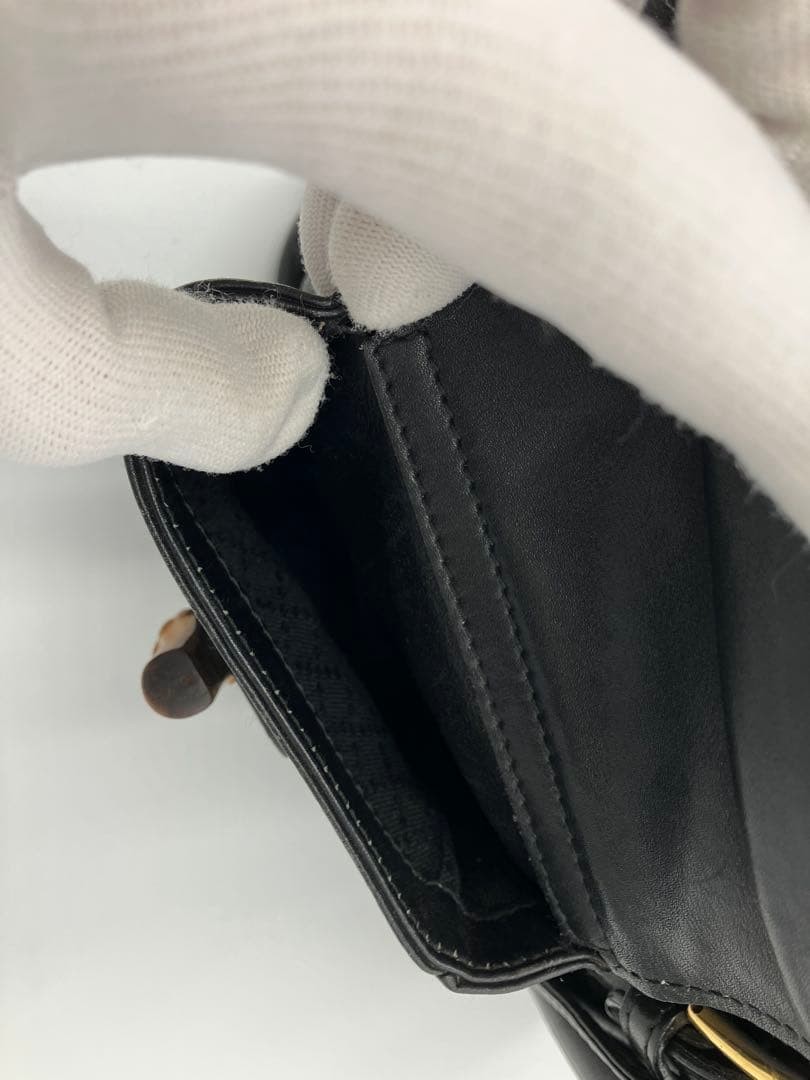 GUCCI Bamboo Drawstring Mini Backpack Rucksack Le… - image 16