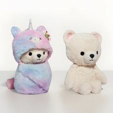 Teddy Bear in Unicorn Costume 10 inch Plush Stuffed Animal Gift 2 Pc Ombre NEW