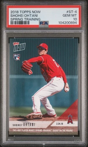 2018 TOPPS NOW SPRING TRAINING SHOHEI OHTANI #ST-4 ROOKIE RC PSA 10 GEM MT MVP