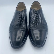 Johnston & Murphy Mens Black Leather Oxford Dress Shoes Size 12