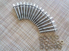 1980-90s VINTAGE LUDWIG 16 RACK TOM-SNARE DRUM T-RODS + 16 WASHERS L=2" USA MADE