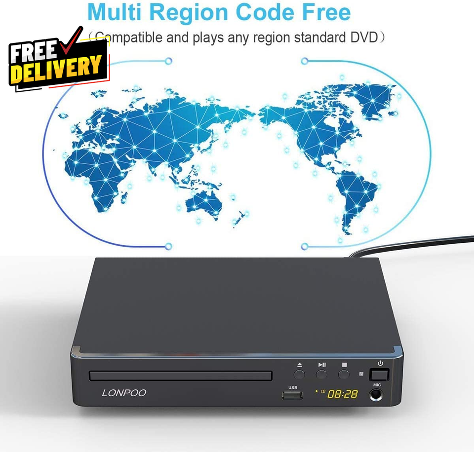 Inportable Dvd Player Code LP-099 Multi Region Code Zone Free PAL/NTSC HD DVD Player CD Player ...