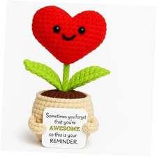 Positive Heart Doll Crochet with Card - Sometimes You Forget You're Awesome -