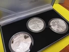 2006 20th Anniversary American Silver Eagle 3 Coin Set COA Reverse/Proof Gem Set