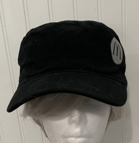 McDonald's Strapback 5 Panel Hat Black One Size Adjustable Employee Crew Cap CP7 - Picture 2 of 6