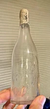 1890s KELLY'S NOVELTY Bottle Condiment Hand Blown Clear Glass 👀