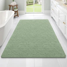 OLANLY Bathroom Rugs 70x46, Extra Soft Absorbent 70" x x 46", Sage Green