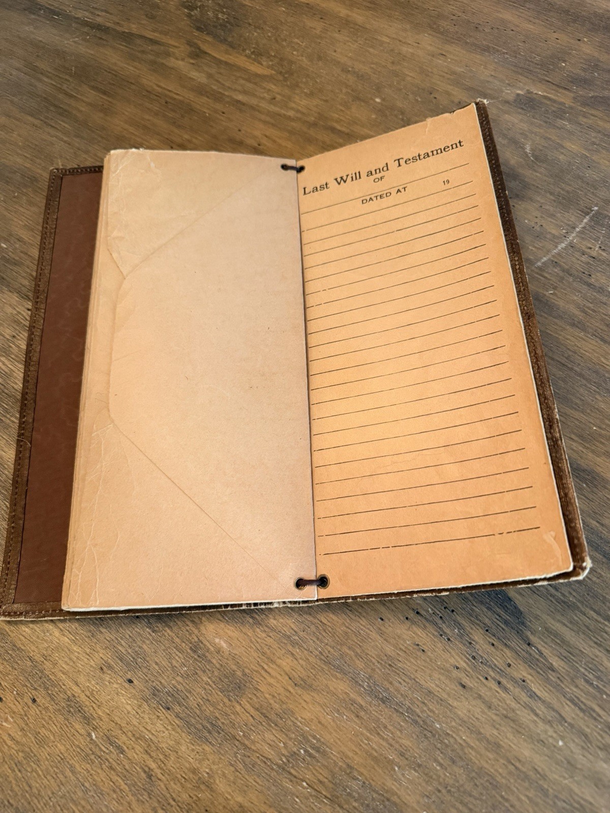 Vintage leather tooled Valuable Papers folder or portfolio- 1942