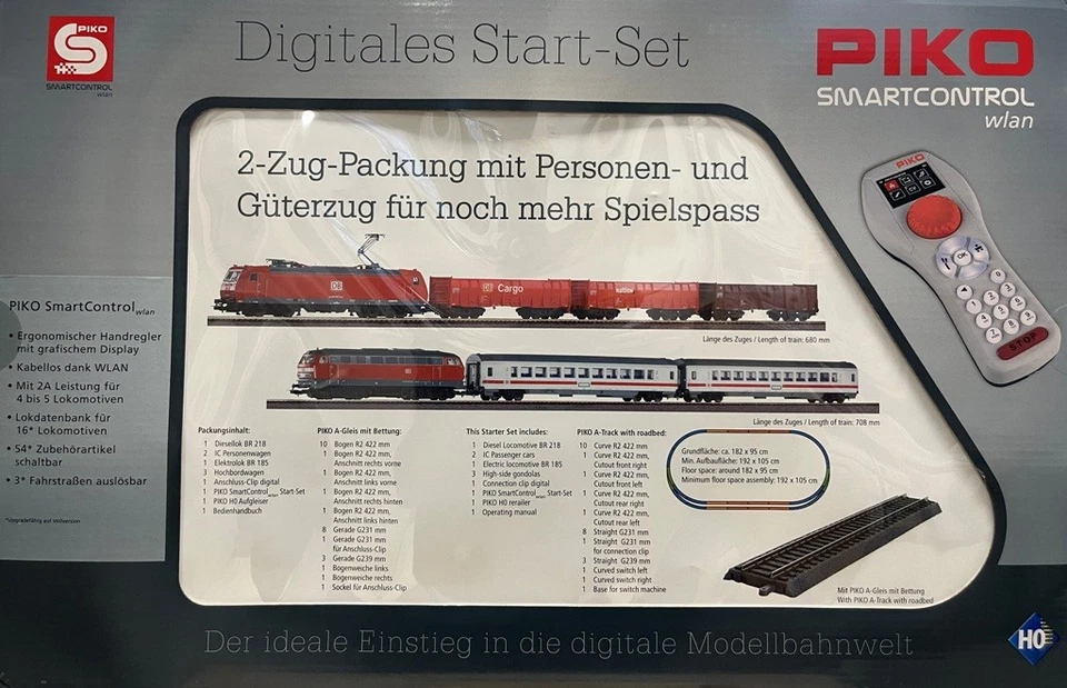 PIKO 59014 H0 DC SmartControl WLAN 2er Zug Set 2 Loks + 5 Wagen, Ep. VI DB AG