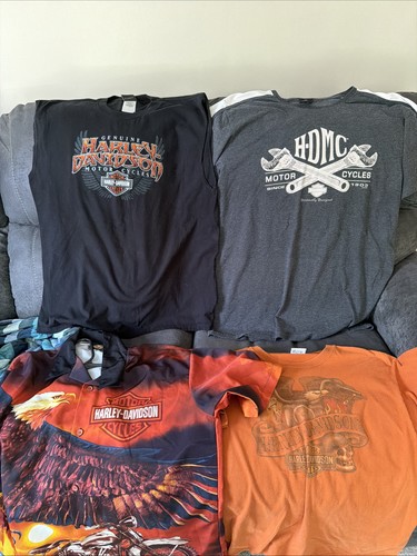 4 Harley Davidson Shirts! (  Large And XL) All Great Graphics & Great Cond.