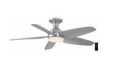 Hampton Bay Ceva 44" Indoor/Outdoor Brushed Nickel Ceiling Fan w/Light & Remote