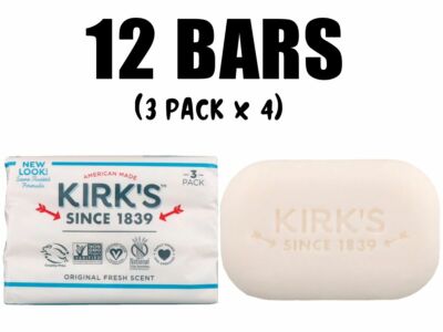 Kirk's, Coconut Oil Gentle Castile Soap, Original Fresh Scent, 12 Bars