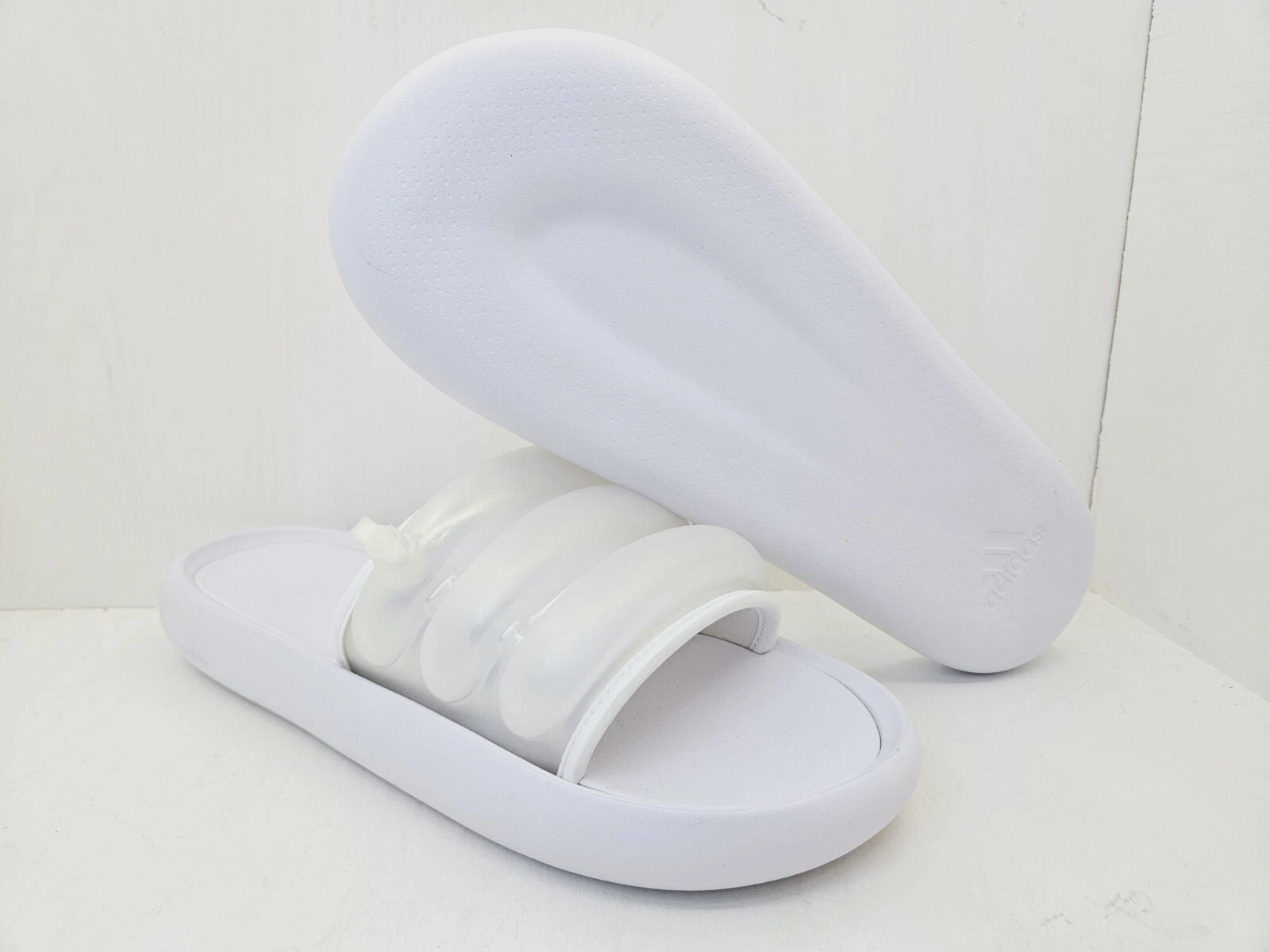 NEW adidas Men's 11 2024 Adilette ZPLAASH Slide 'Triple White' IF6498 Sandals
