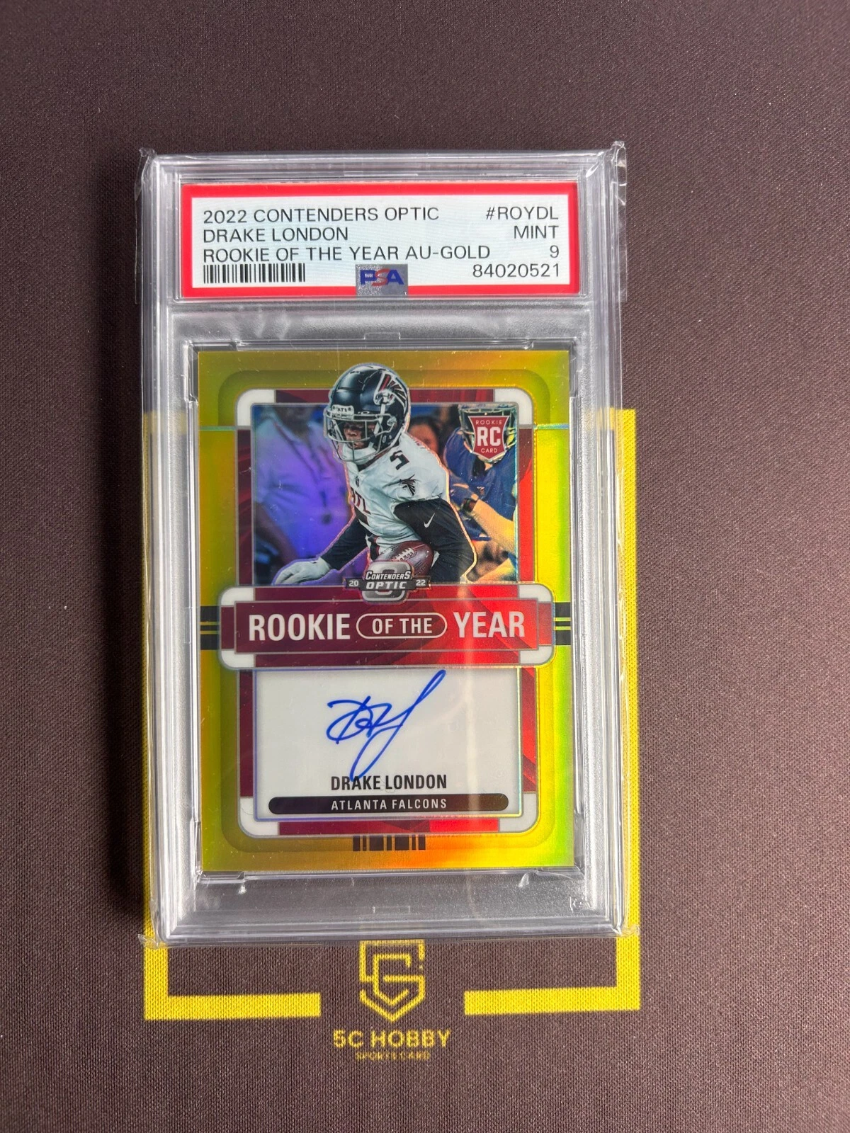 Drake London Panini Contenders Optic Rookie of the Year Contenders Autographs #ROYDL Gold