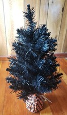 NEW 2ft Unlit Black Artificial Christmas Halloween Pine Tree Holiday Decor