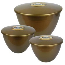 Pudding Basins with Lids Gold Medium / Large Plastic Basin Bowl 1½ 2 3 pint