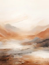 Abstract Desert Landscape Poster - Minimalist Wall Art Decor - Framed & Unframed