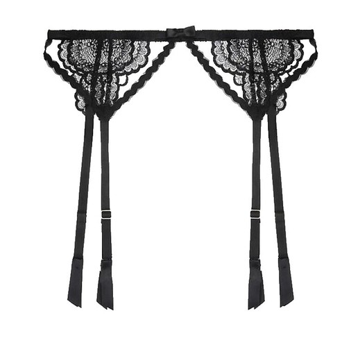 glissenette garter belt Men's Lingerie Lace Trim Thong with Garter Belt T-Back Underwear - Red -  Large - Romantic Depot
