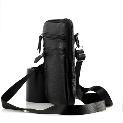 Men Leather Cell Phone Loop Belt Bag Waist Holster Pack Shoulder Pouch Crossbody