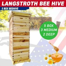 Complete Langstroth Beehive Kit - 2 Deep & 3 Medium Boxes - No Frames