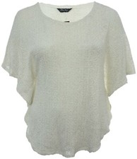 Party Angel Top Sparkly Gold Cream Knit Top Pullover Batwing Womens Plus Size