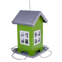 Nobby Futterhaus Alis GrüN 12X12X19Cm FüR VöGel Mit 4 Anflugstangen