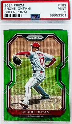 2021 Panini Prizm Shohei Ohtani Green Prizm #183 PSA 9🔥 PSA Pop 9