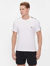 Image of Emporio Armani Mens White Small Eagle Logo T-Shirt