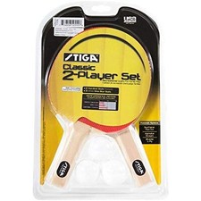 STIGA Classic Table Tennis Set, 2-Player Black and Red FAST SHIP